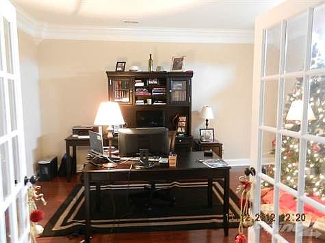 Living Room with French doors being used for office