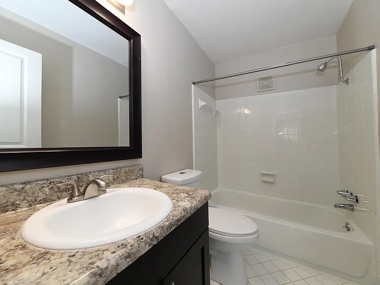 Bright bathroom with bathtub