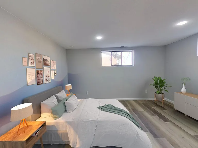 Bedroom 5. This image shows a virtually furnished space. Bedrooms come unfurnished.