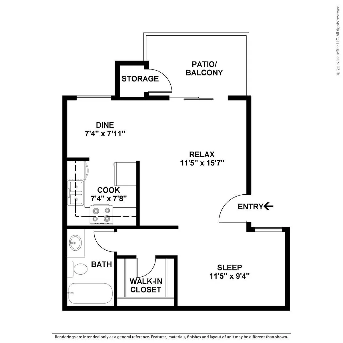 Floor plan 0x1R