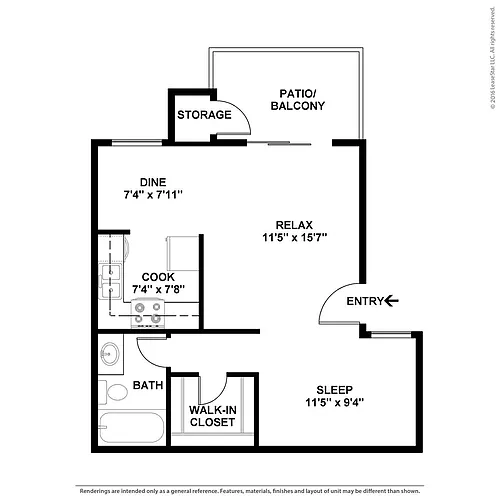Floor plan 0x1R