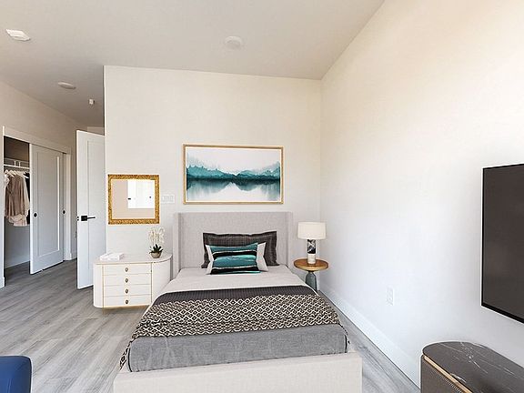 Cozy Sleeping Area in Stylish Studio Apartment