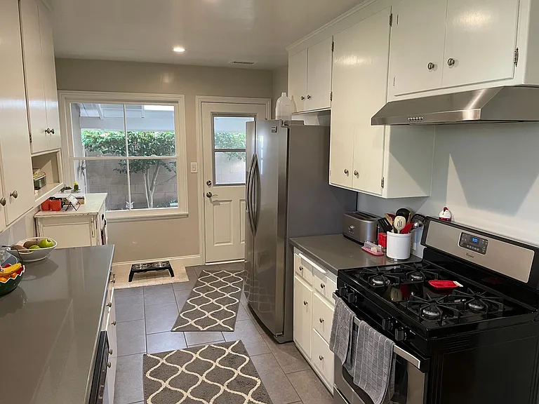 Kitchen with door to patio