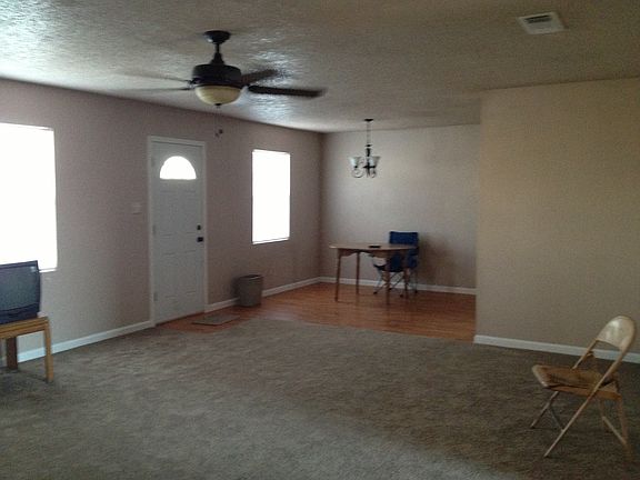 Living room and dining room