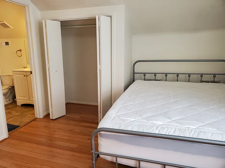 Bathroom to left of picture. Queen size bed is available.
