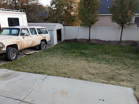 Fully fenced back yard.