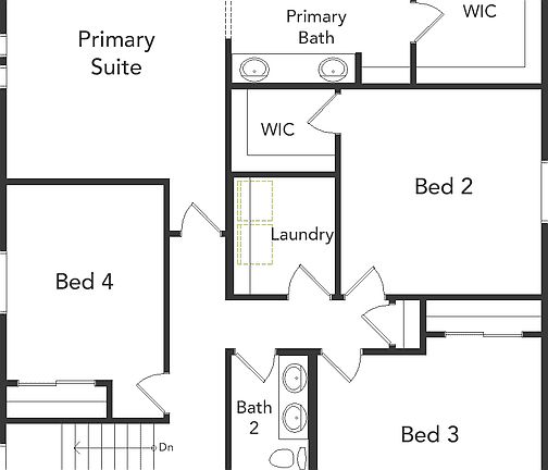 A view of the second floor layout