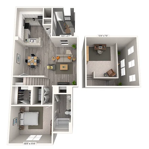Floor plan Loft 1x1 948-1016