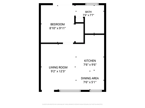 Floor plan Standard 1 bedroom