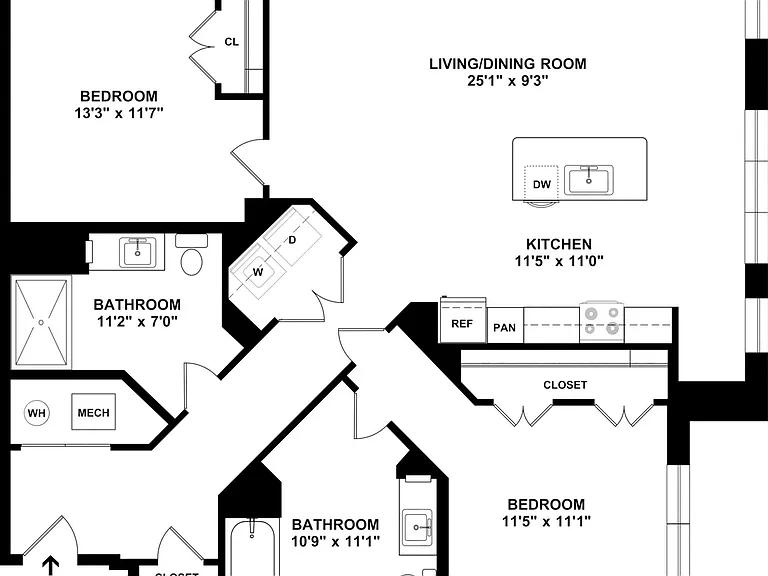 Basswood - 2 Bed, 2 Bath, 1162 sq. ft.