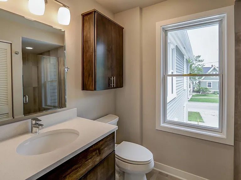 Bathroom with stacked W/D