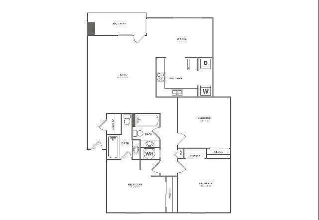 Floor plan Scarlet Oak (1184 SF)