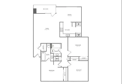 Floor plan Scarlet Oak (1184 SF)