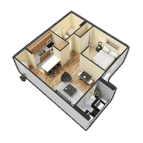 Floor plan Jr. 1 Bed