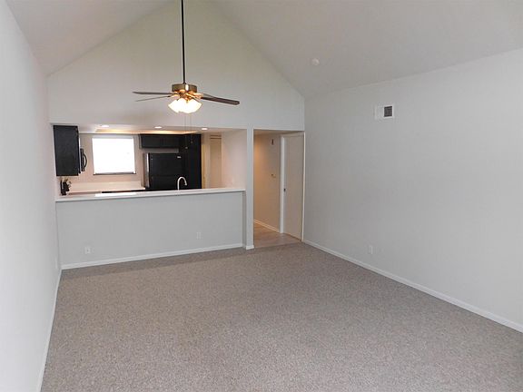 Living space with vaulted ceiling