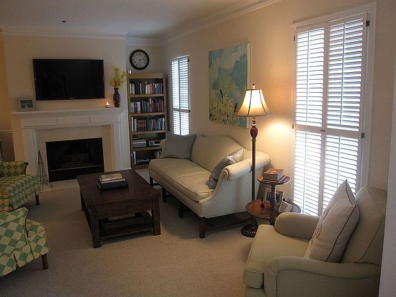 Living room with gas fireplace