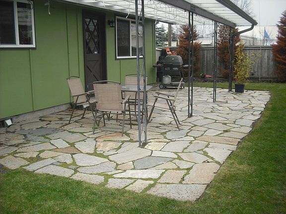 Covered flagstone patio