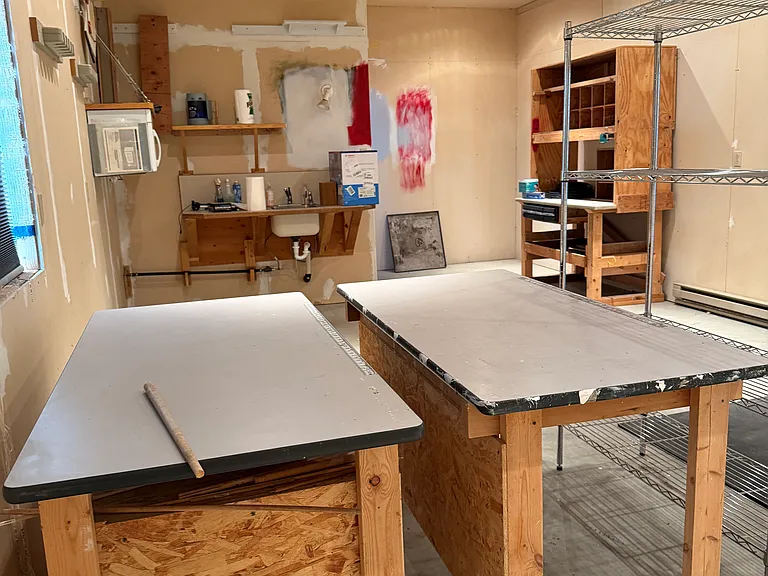 Work area in shop.