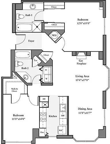 Floor plan 2 Bedrooms D