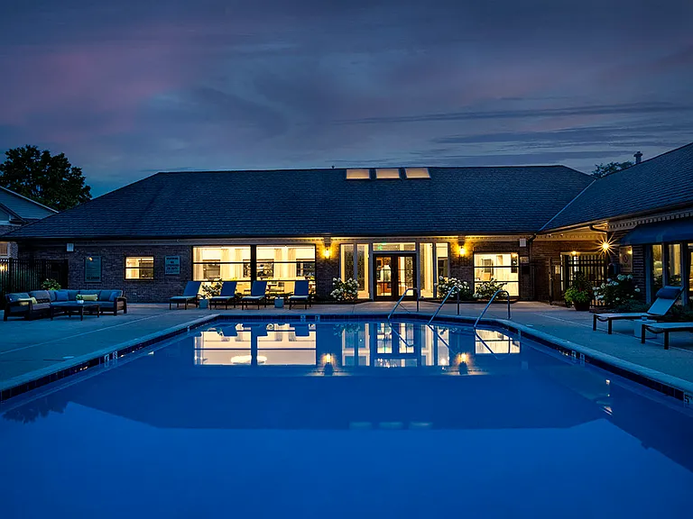 Pool at dusk