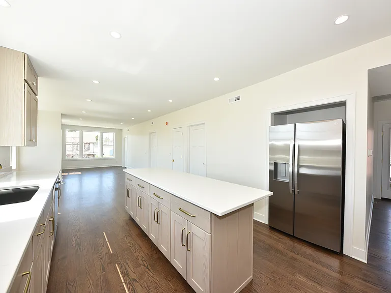 Front Apt - Kitchen Island and Large Refridgerator