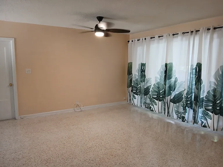 The living room was just freshly painted with a more subdued, neutral wheat color, and not as pale yellow, as before.
