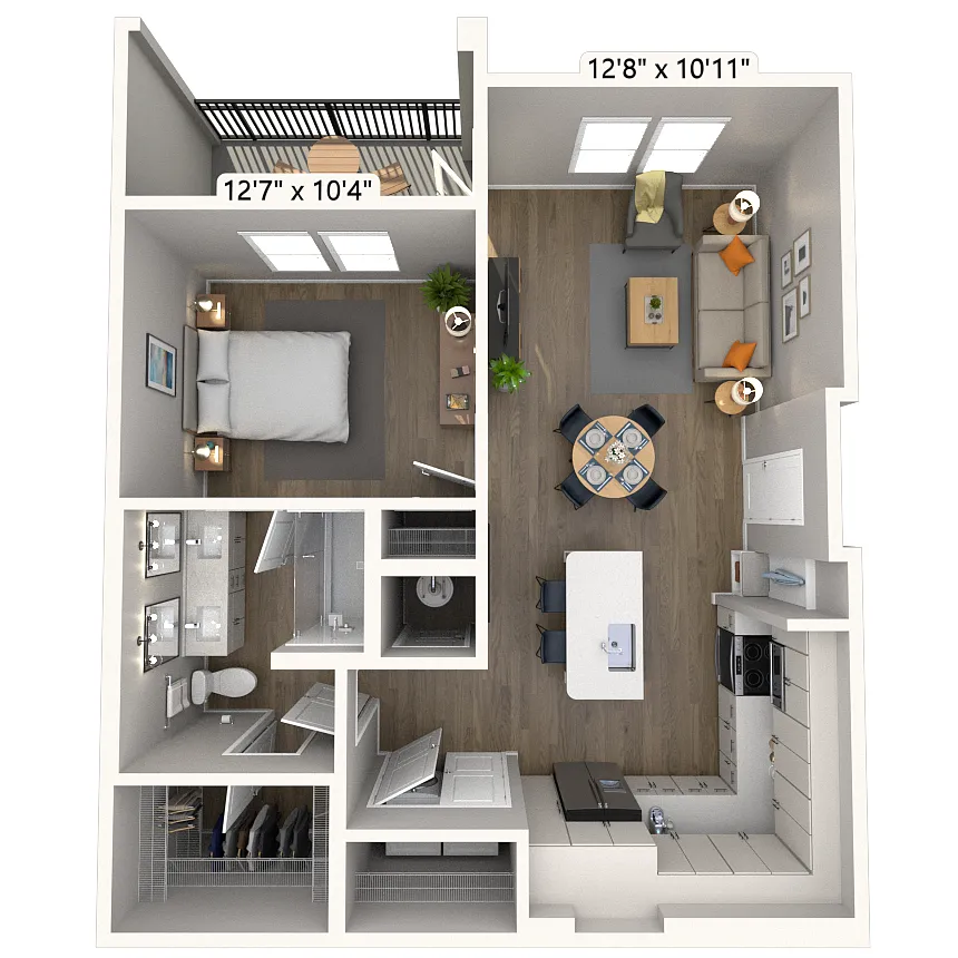 Floor plan A2 1x1 744 SF-FP