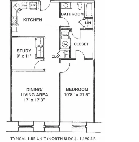 Floor plan 2BR or 1BR with den