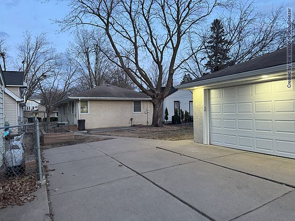 Rear elevation with detached garage
