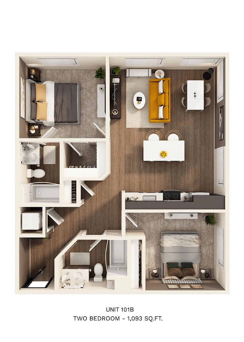 Floor plan B3 - Two Bedroom