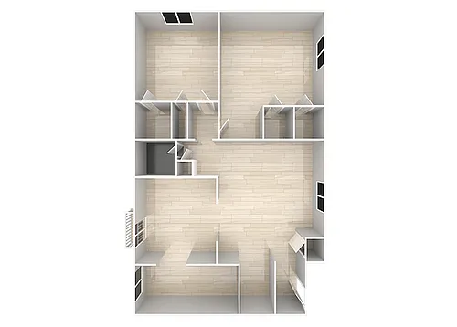 Floor plan 2 Bedroom 1 Bath