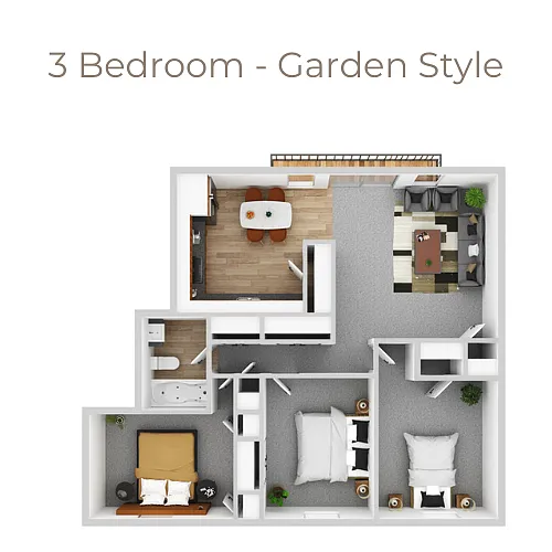 Floor plan 3 Bedroom Garden