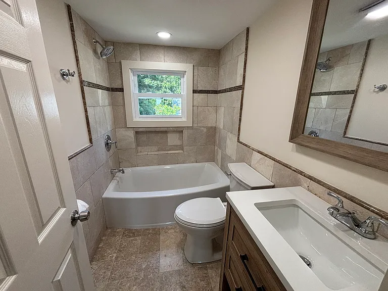 Bathroom #1 with Marble Walls
