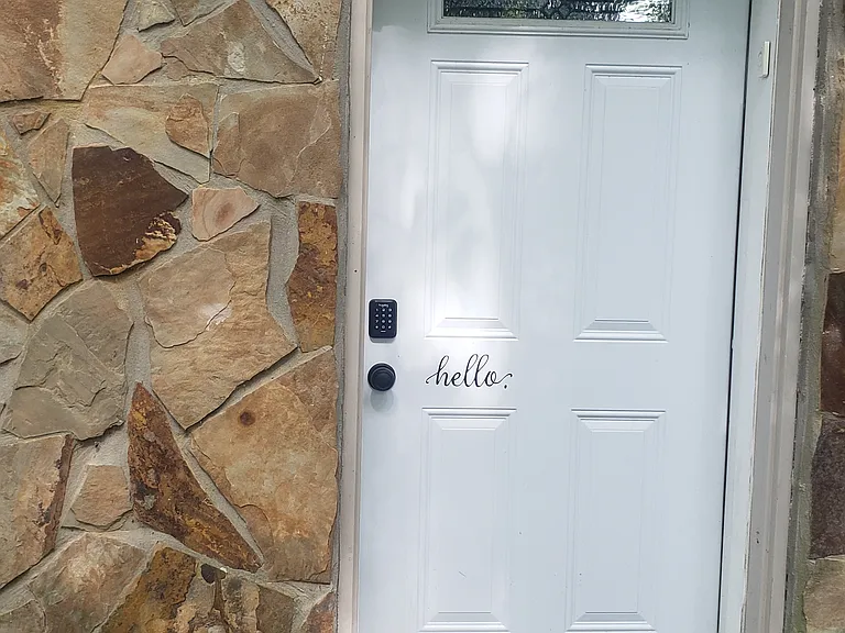 A quaint and welcoming private entrance to your new home.
