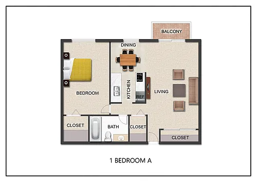 Floor plan One Bedroom