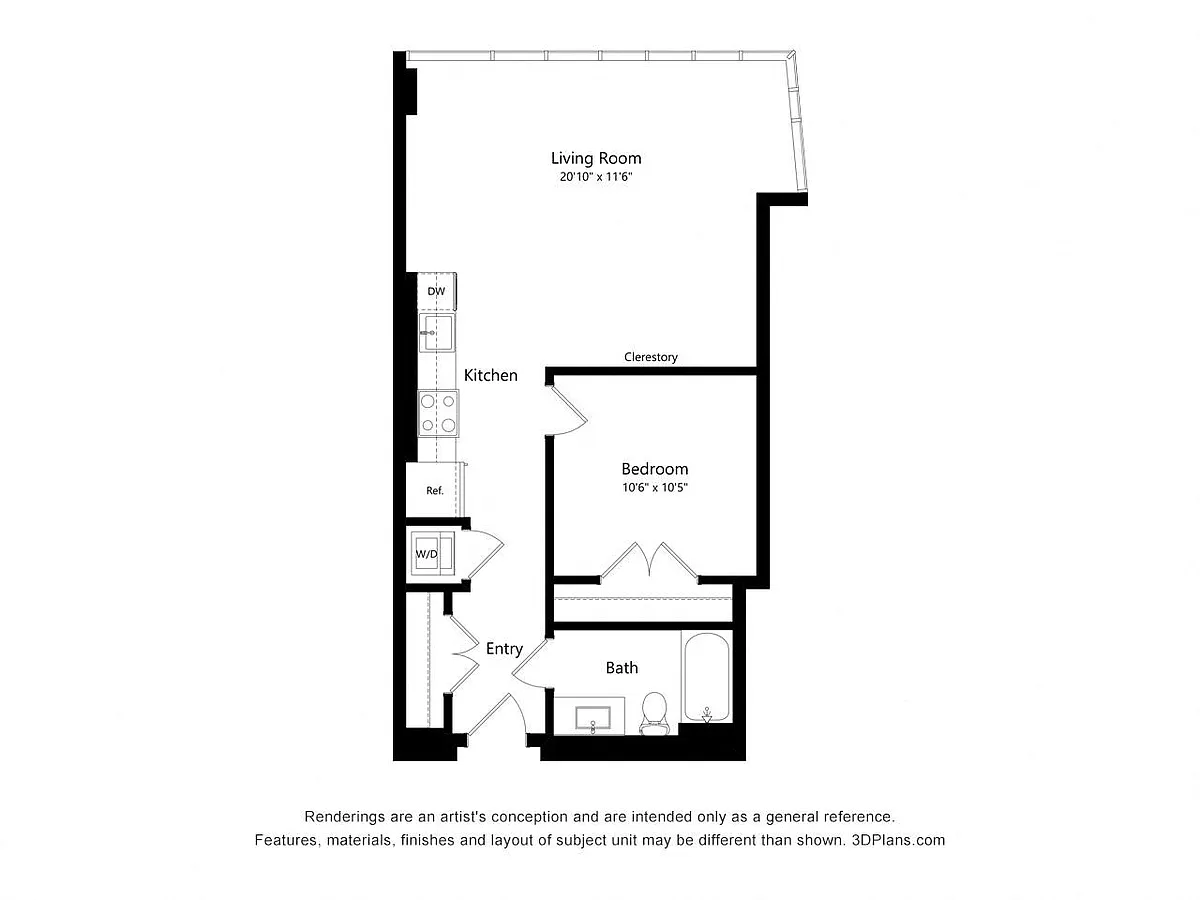 Floor plan J05 - JR 1 Bedroom
