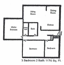 Floor plan 3 Bedroom, 2 Bath_1174