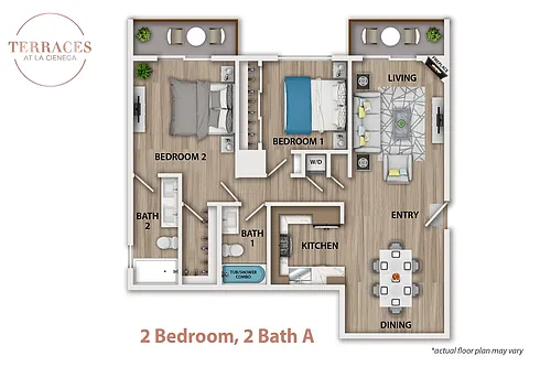 Floor plan 2 Bedroom, 2 Bath