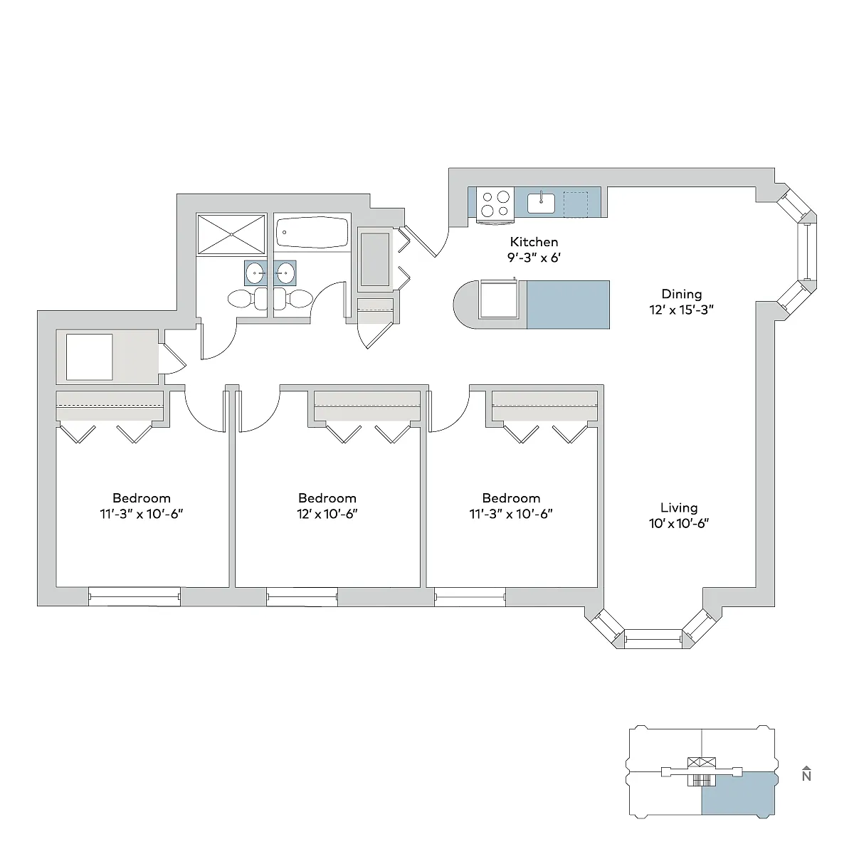 Floor plan 1400-3B03