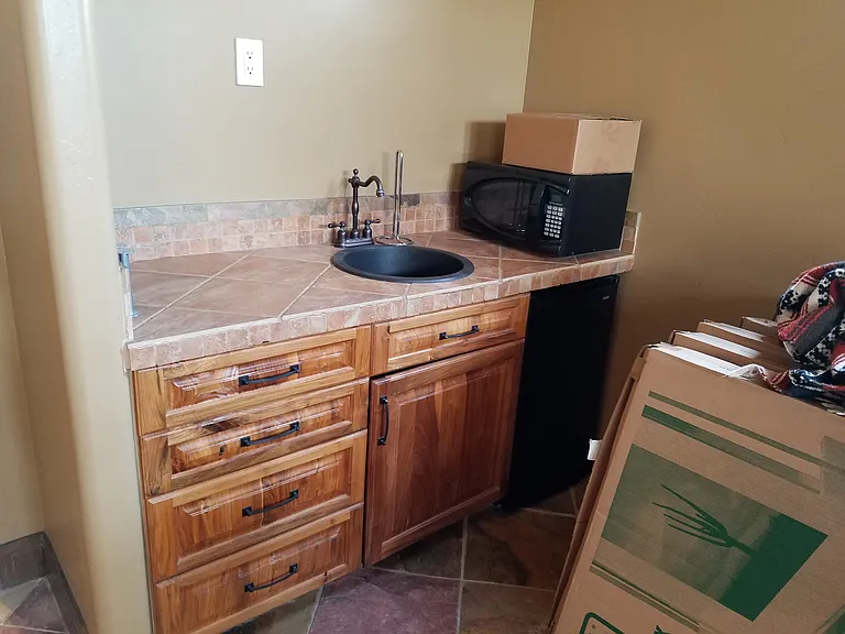 mini kitchenette in casita