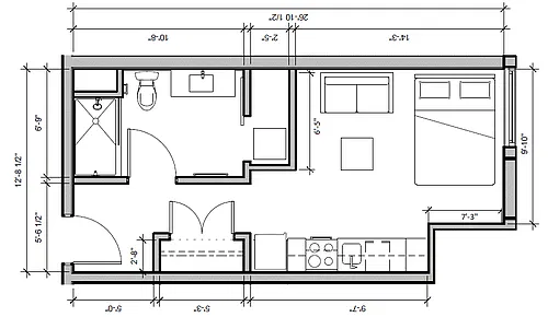 Floor plan Studio-A1A