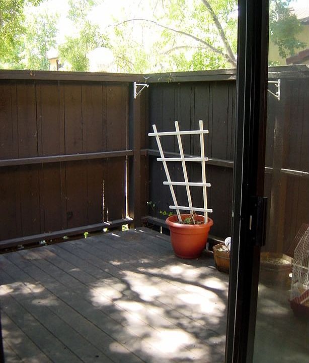 Decked back patio