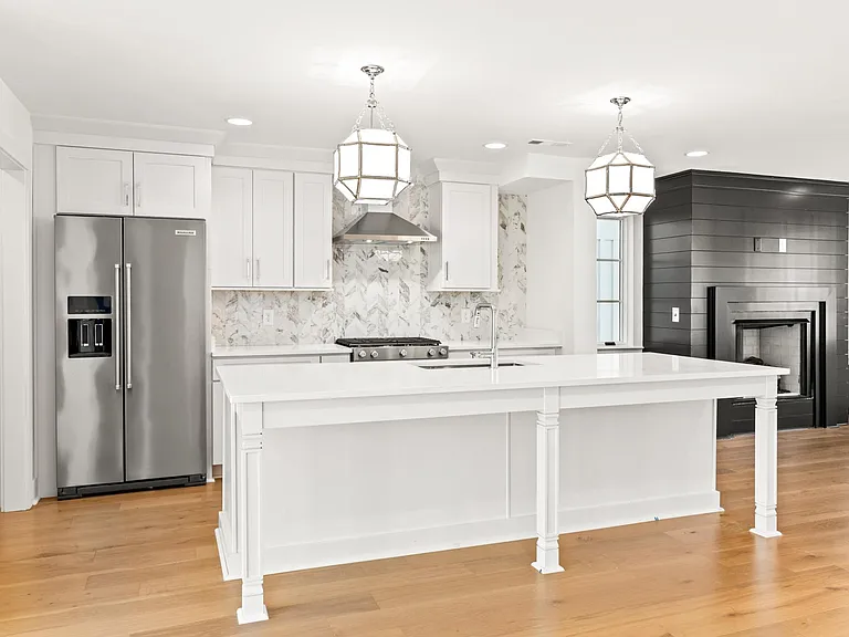 second floor kitchen from the top of the stairs