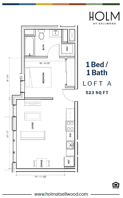 Floor plan 1x1A_L