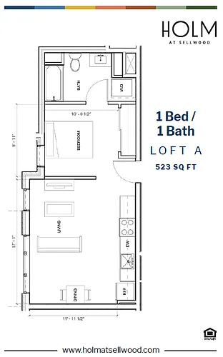 Floor plan 1x1A_L
