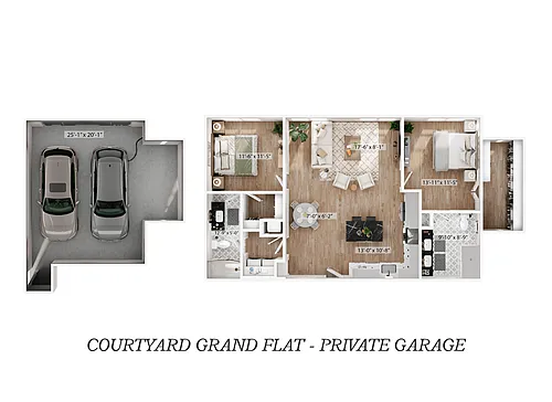 Floor plan Courtyard Grand Flat - Private Garage