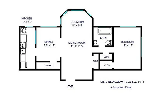 Floor plan One Bedroom 08