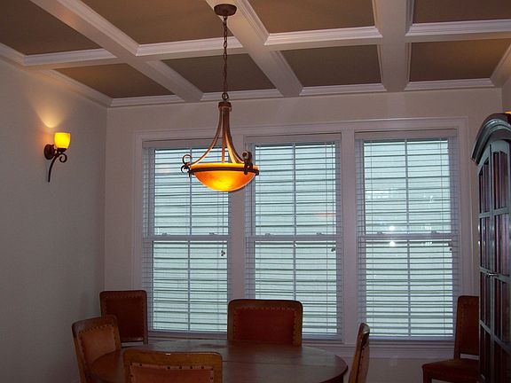 Pretty Coffered Ceiling in Dining Room
