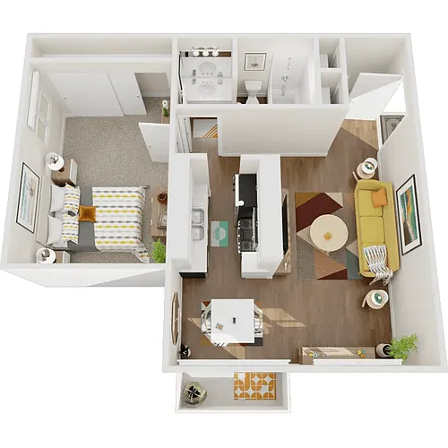 Floor plan 1 Bedroom 1 Bathroom