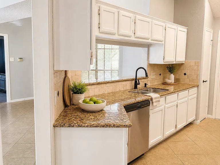 kitchen faucet staged